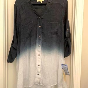 Woman’s Blue White Top Coverup 3x Plus Size